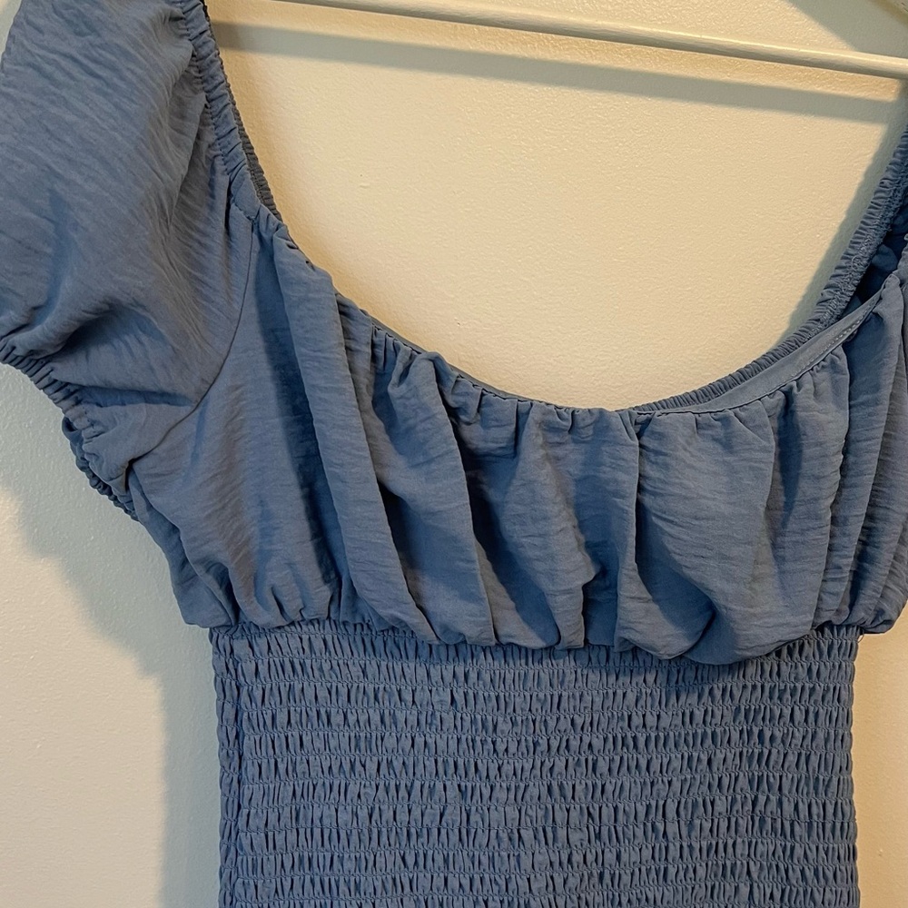 LoveTree Ruched Puff Sleeve Mini Dress - Picture 2 of 10